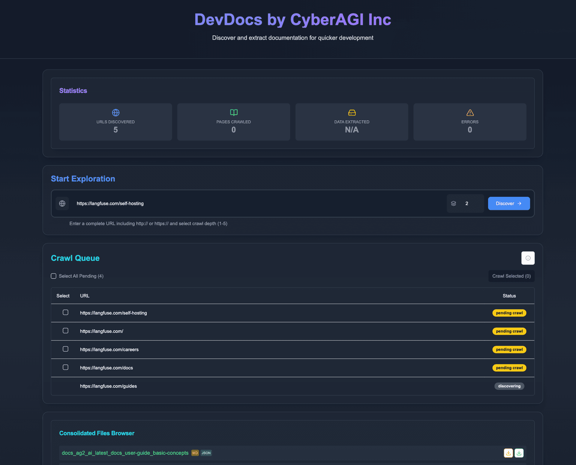 DevDocs 主界面
