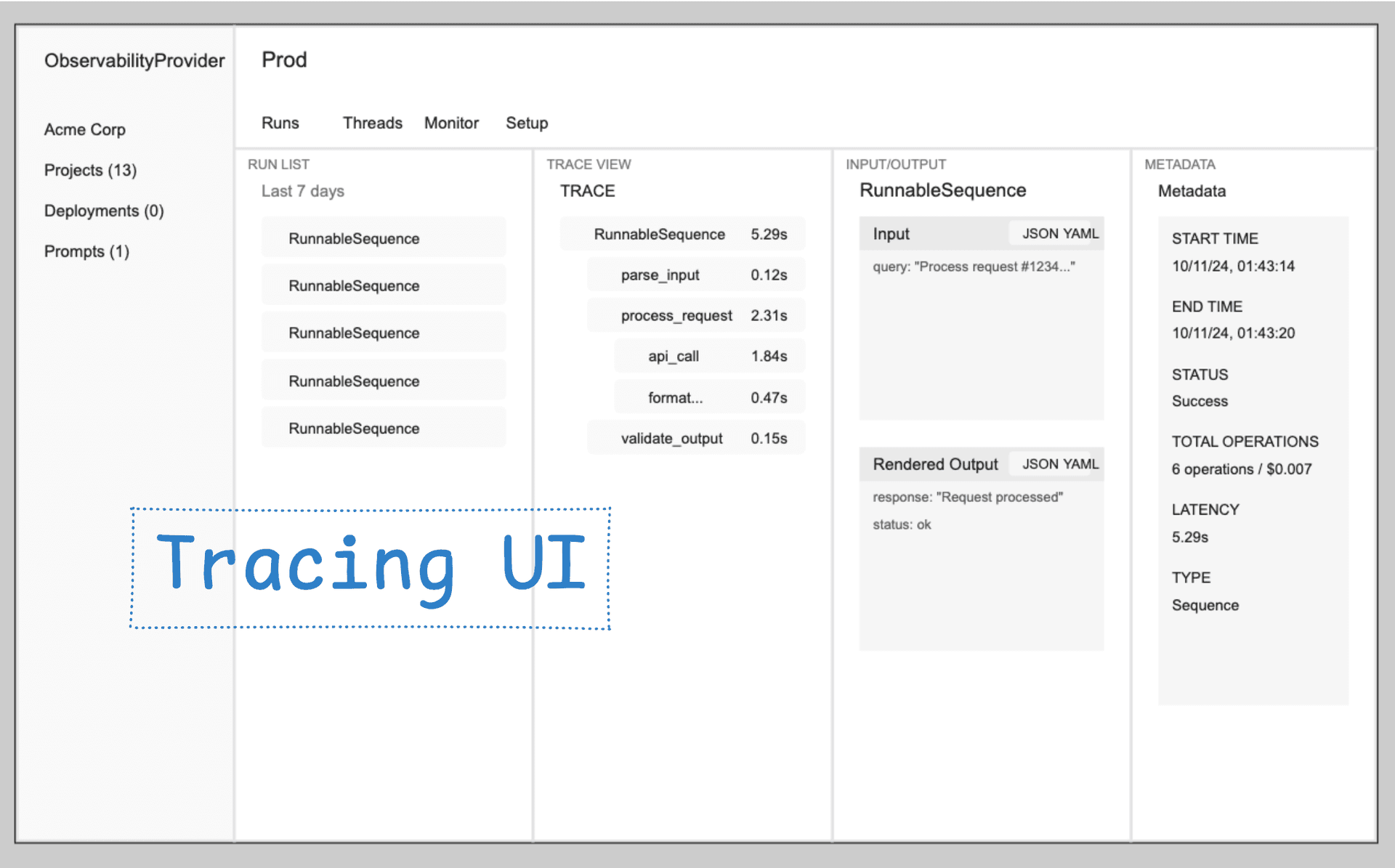 Mastra Tracing UI