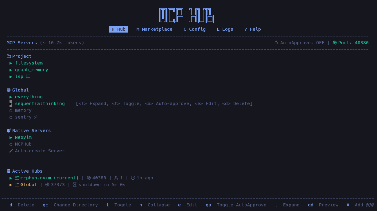MCP Hub 插件界面截图