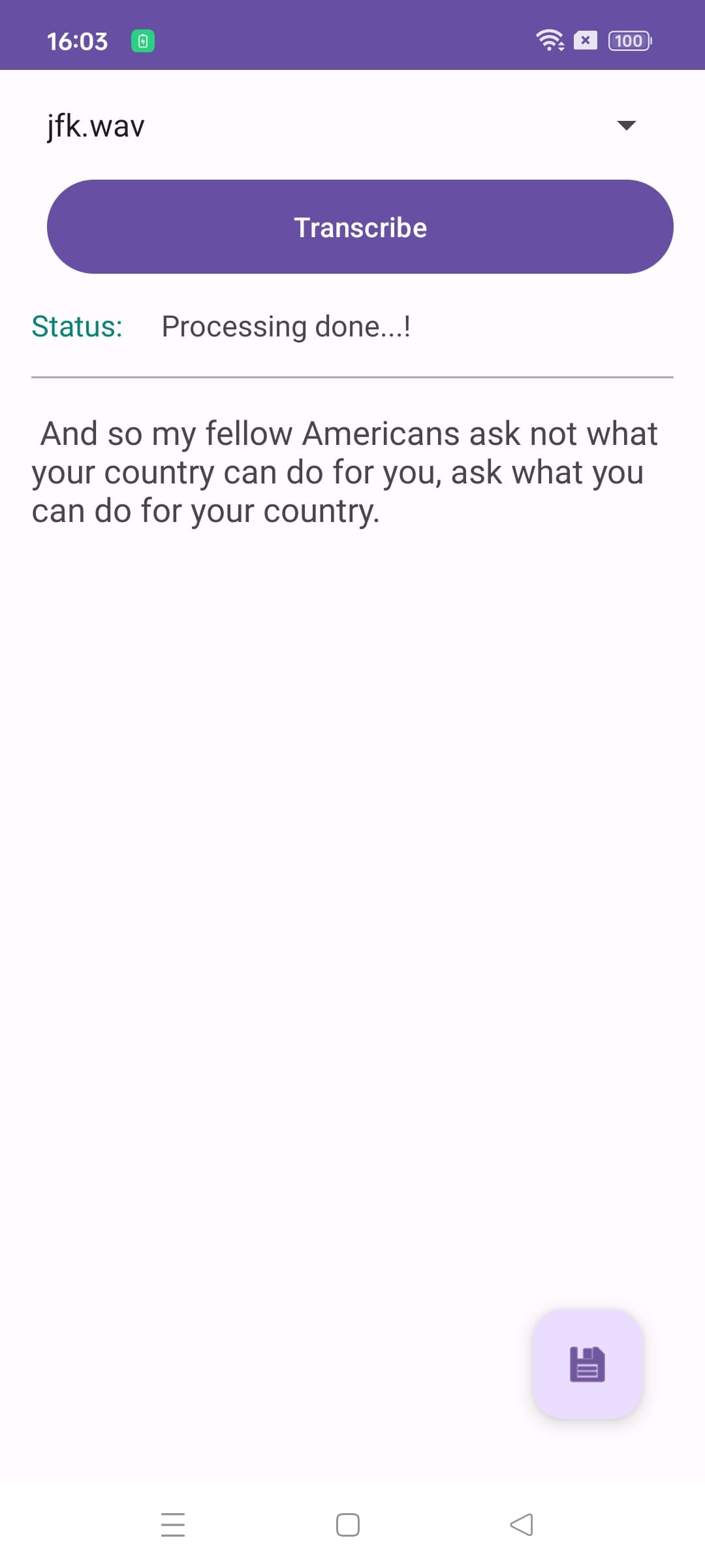 Whisper Android 应用界面截图