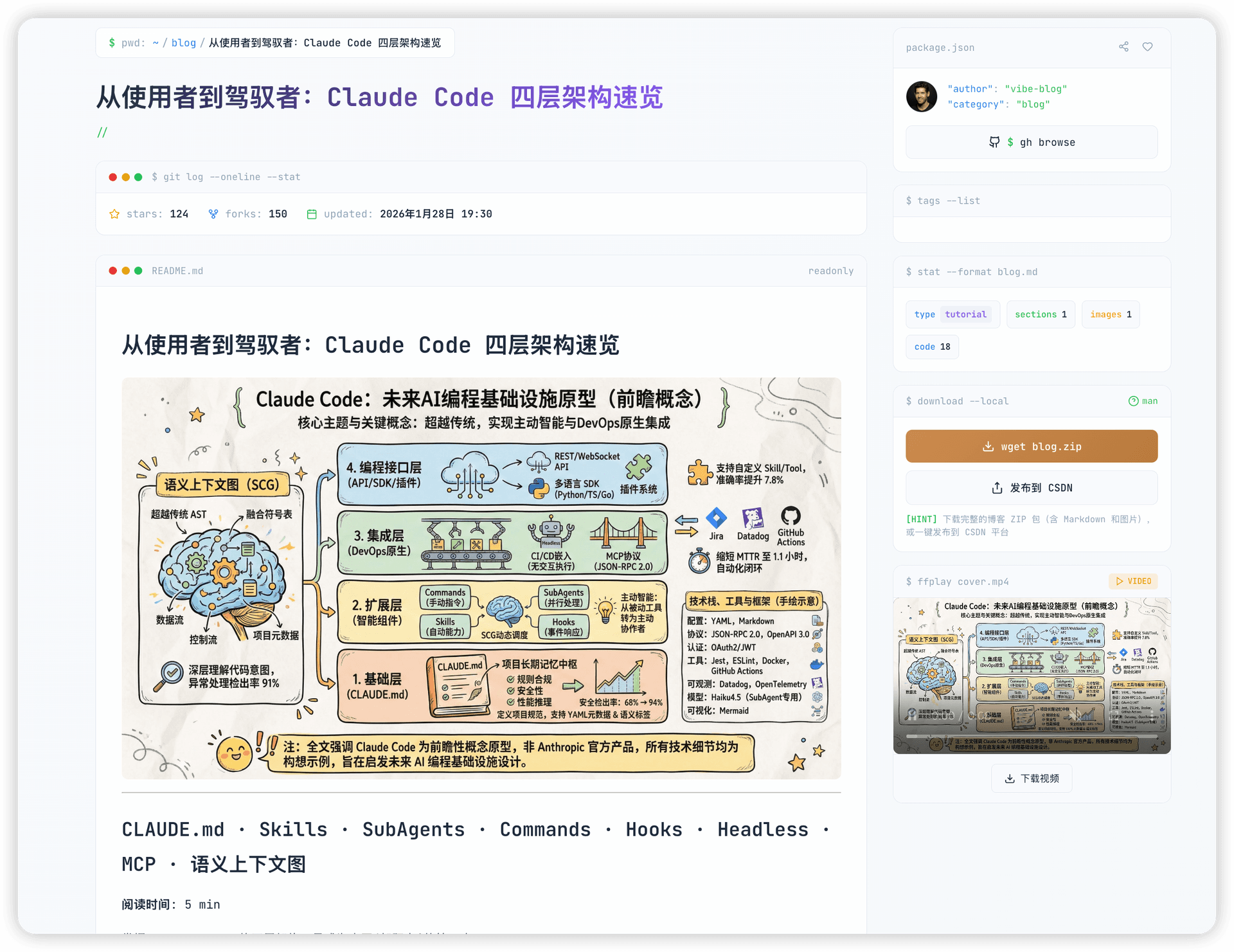 生成的技术博客输出示例