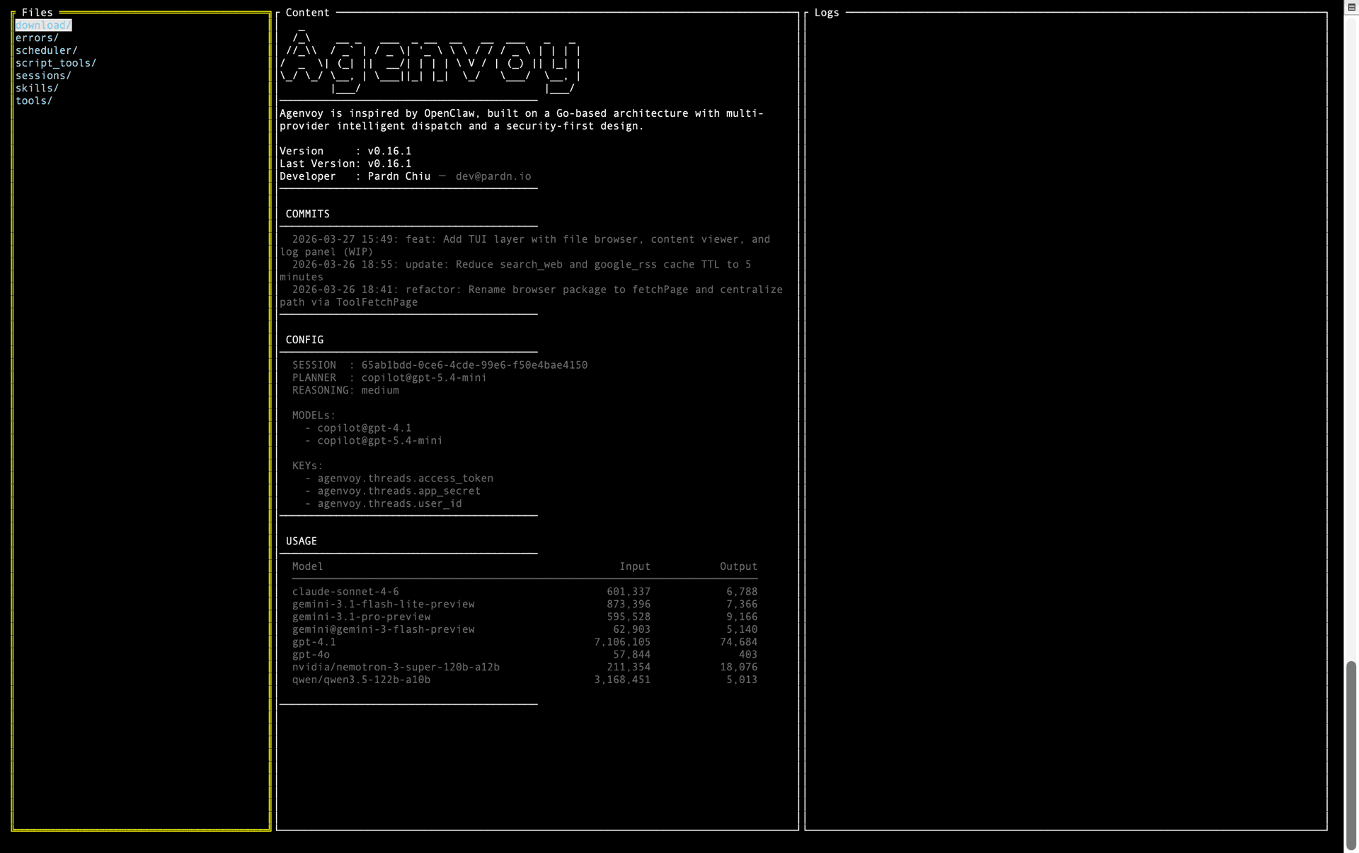 Agenvoy Web UI