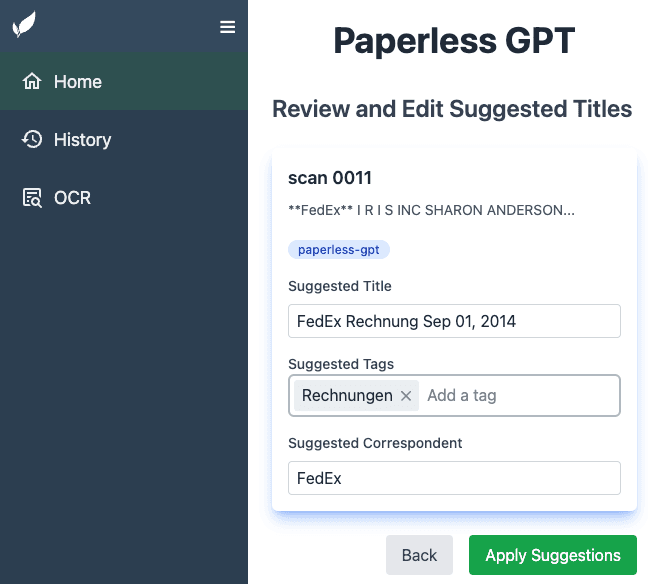 paperless-gpt界面截图