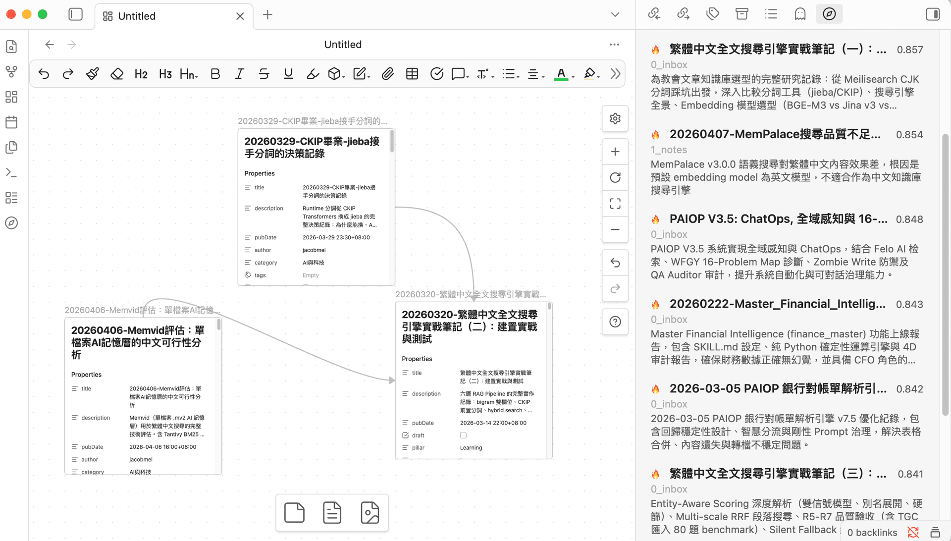 语义搜索 + Canvas 拖拽