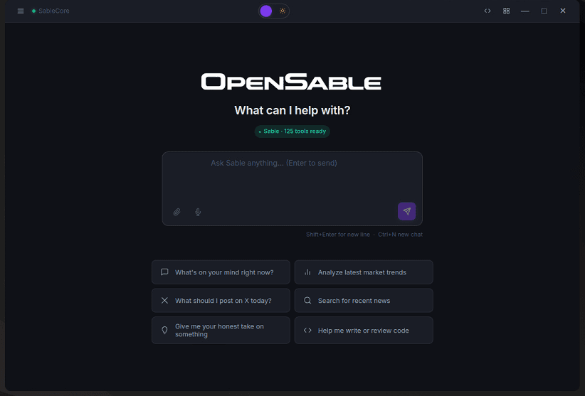 Open-Sable 桌面界面截图