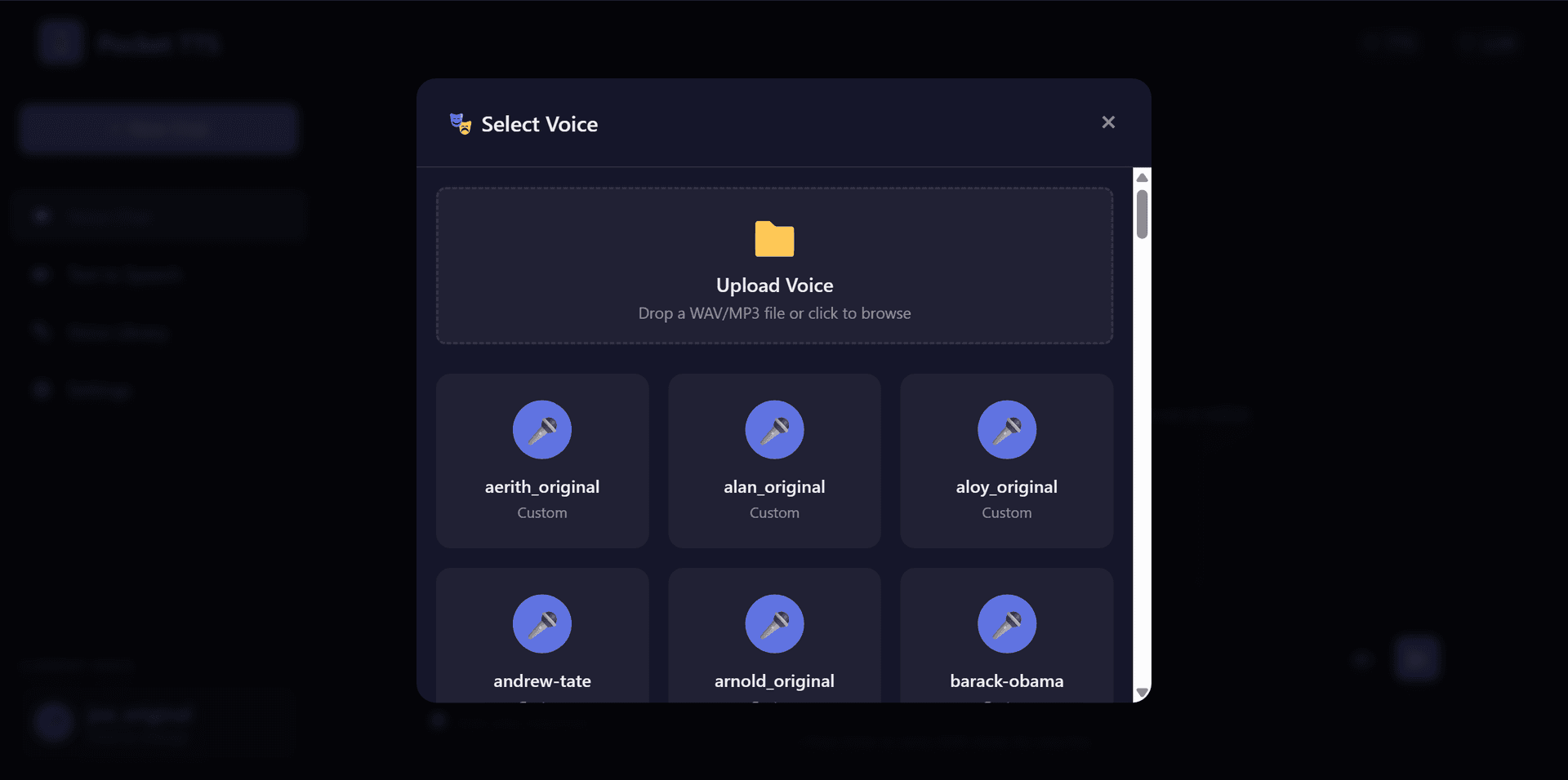 Voice Library界面