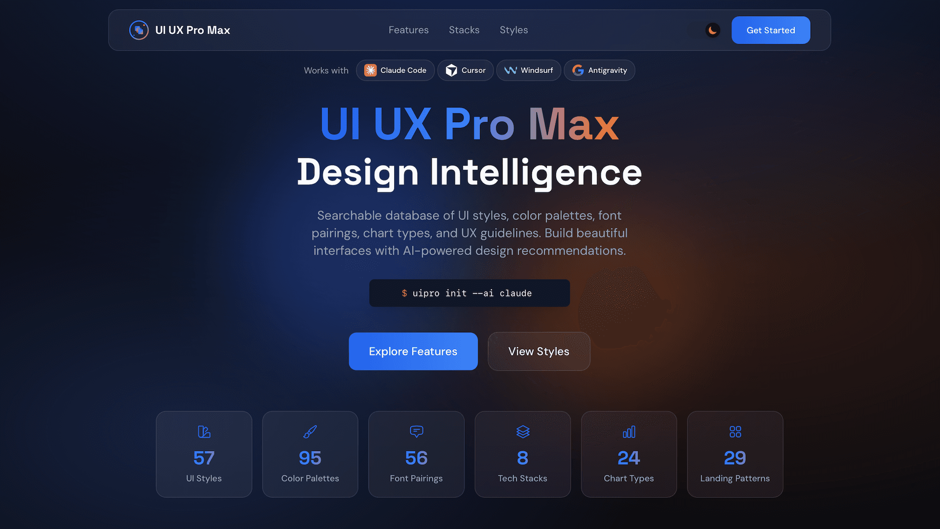 UI UX Pro Max官网截图