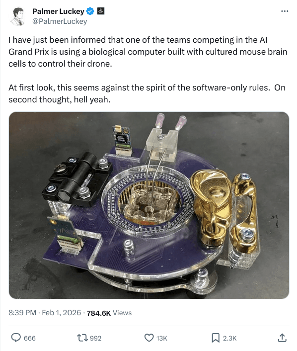 Palmer Luckey 生物计算推文