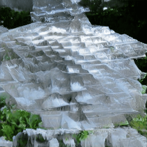 Big Sleep 生成的 "a pyramid made of ice" 效果图