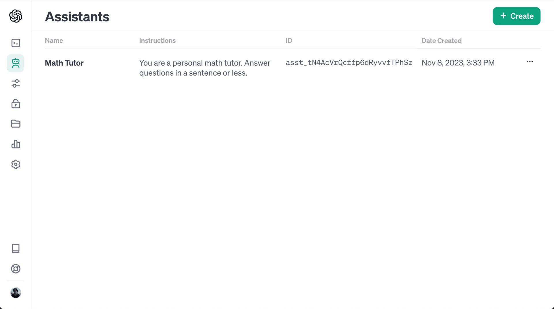 Assistants API Dashboard 示例
