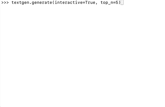 textgenrnn 交互式模式
