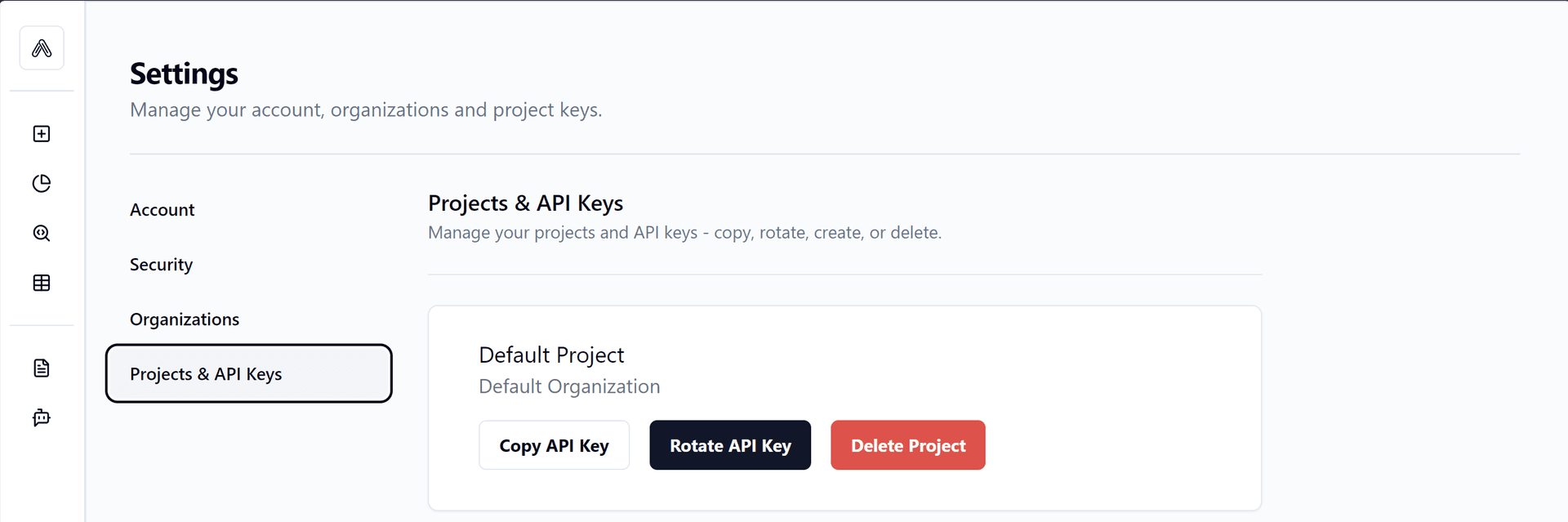 API Keys 管理界面