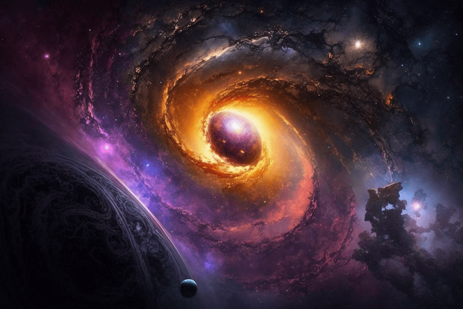 示例生成图片：星空与银河