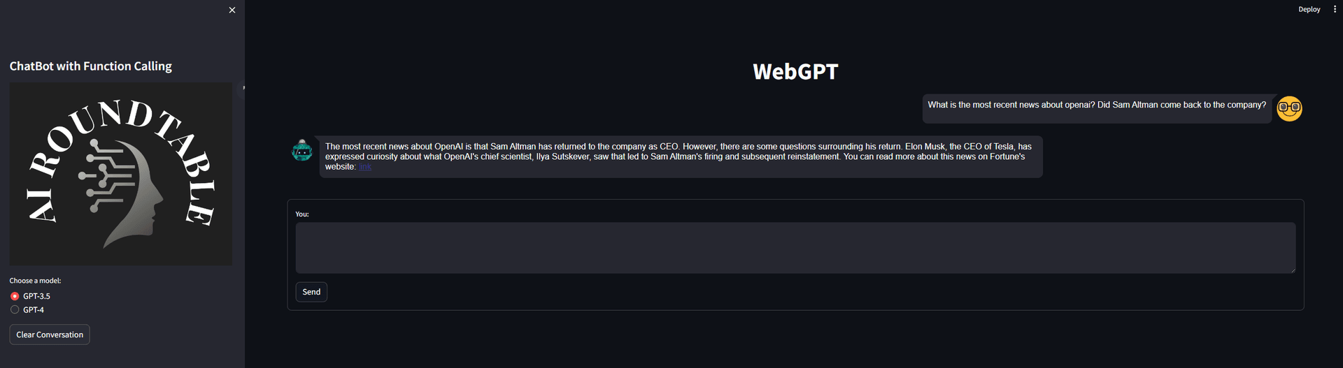WebGPT Streamlit 界面