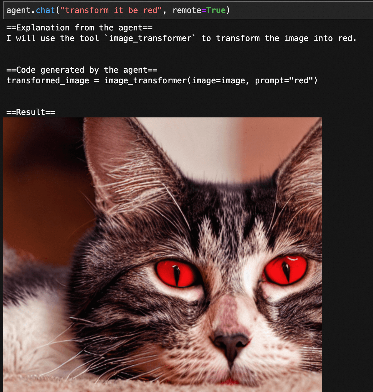 HuggingFace Agent执行结果