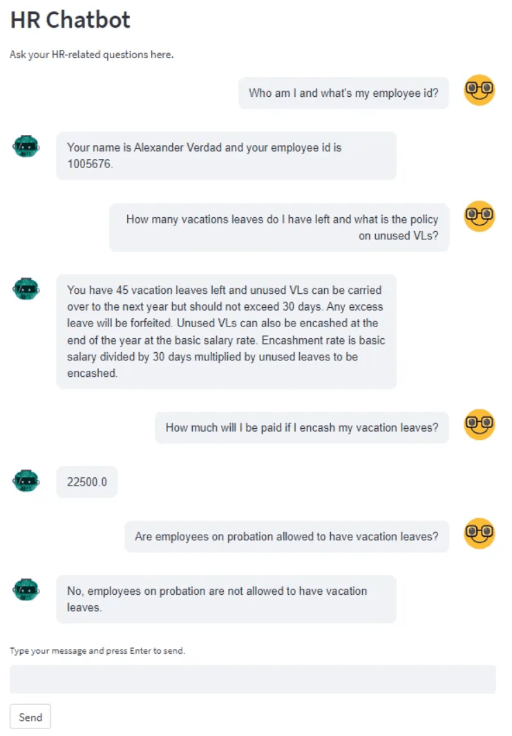 HR Agent v1 聊天截图