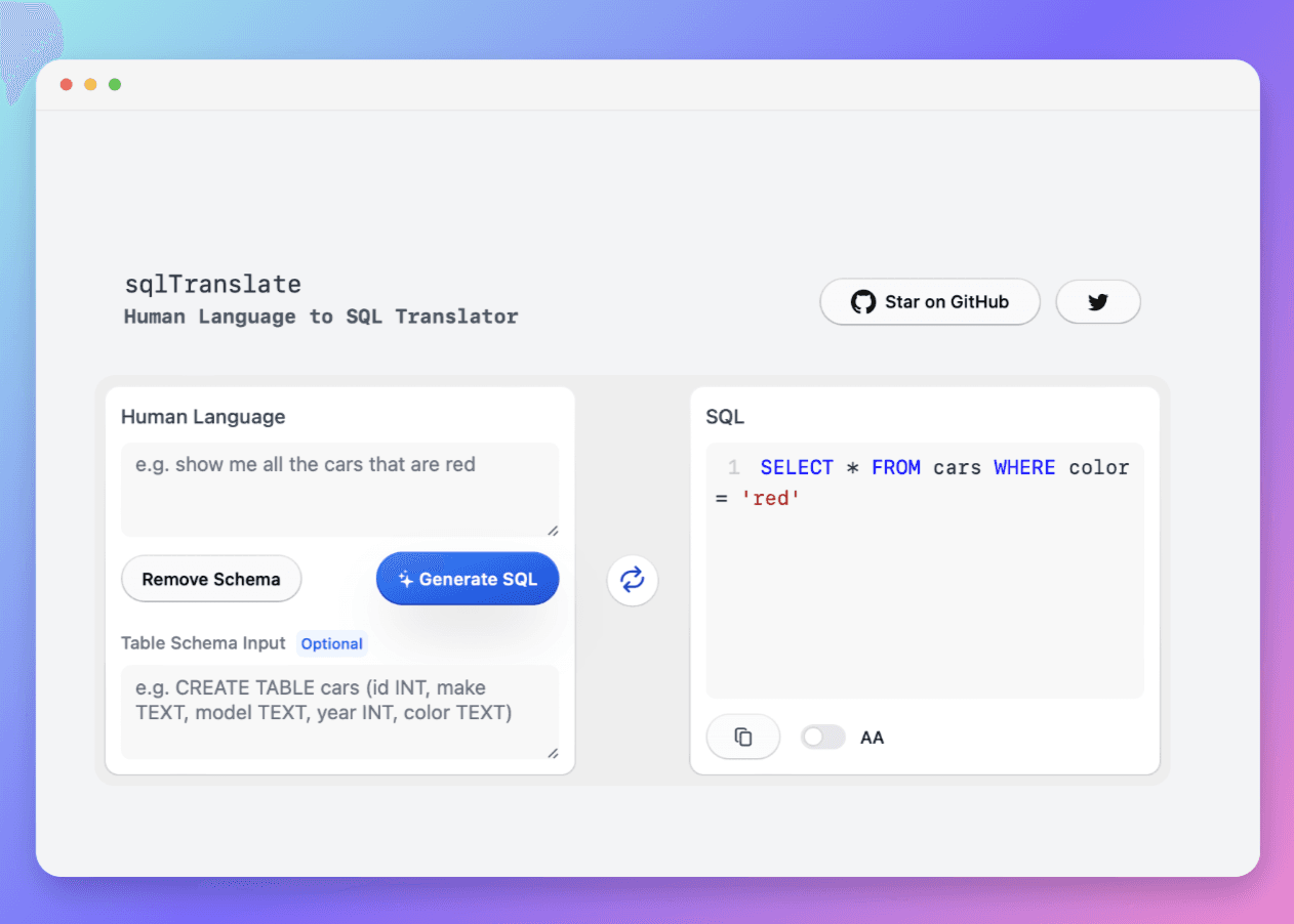 SQL Translator UI