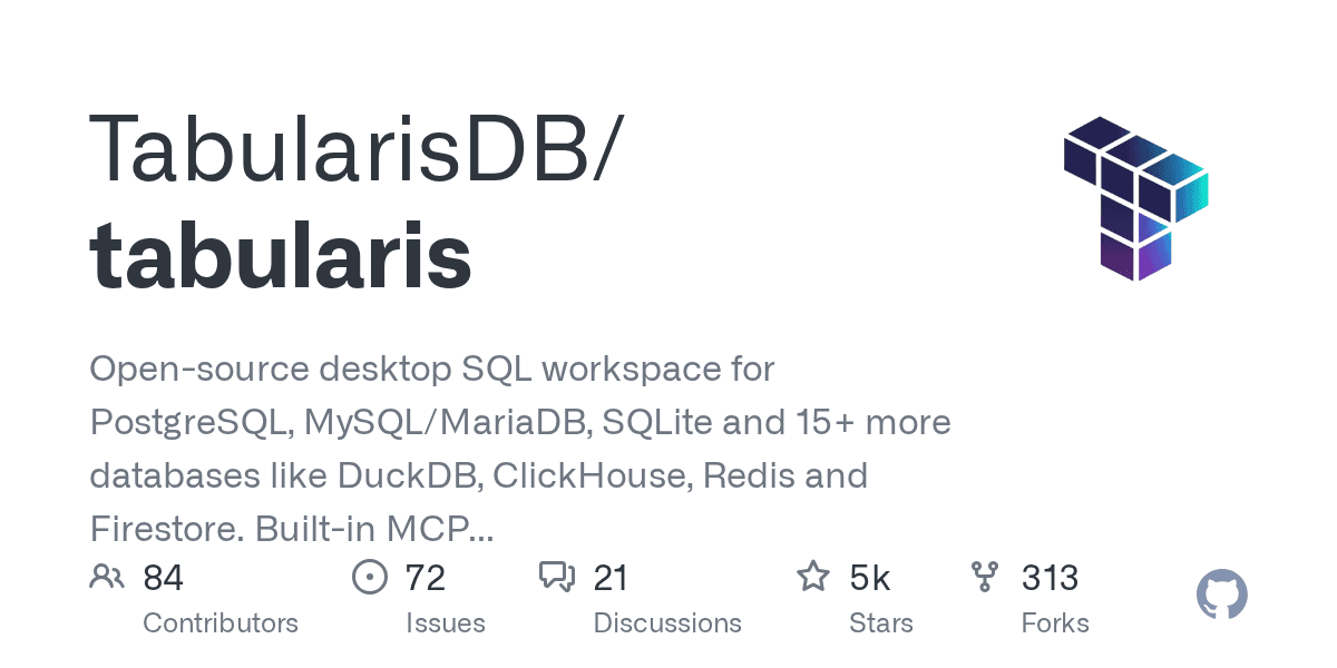Tabularis GitHub 预览
