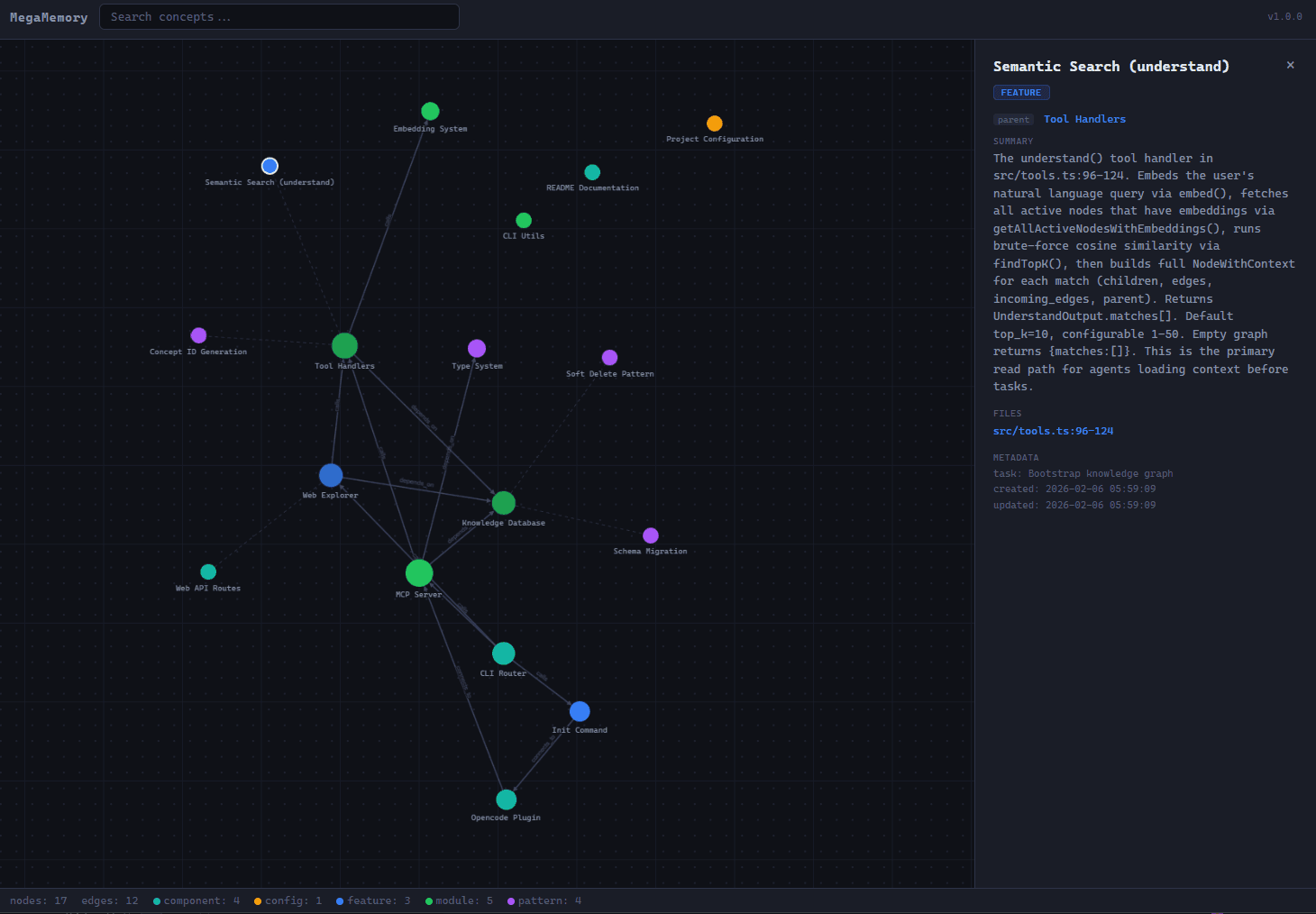 MegaMemory Web Explorer 界面