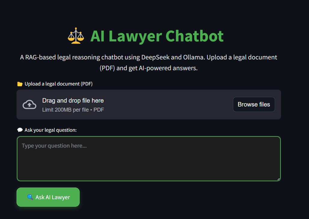 AI Lawyer Web 界面截图
