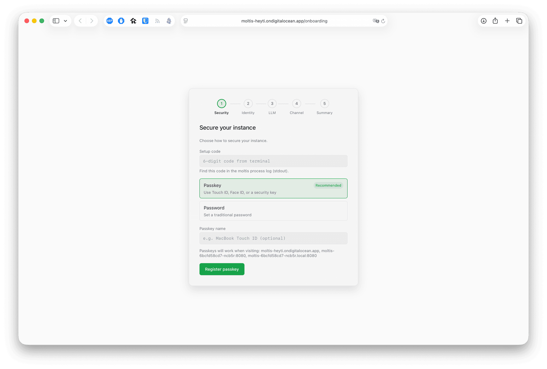 Moltis Web UI 主界面
